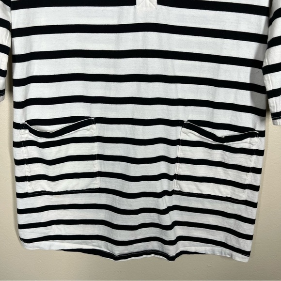 The Nines by HATCH Maternity Stripe 3/4 Sleeve Dress Size XS Black White - Picture 3 of 9